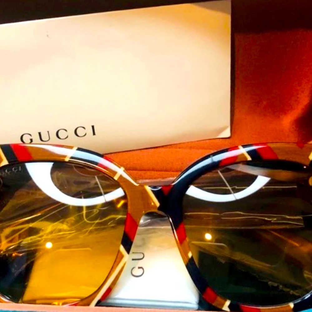 New Gucci Shiny Cat Eye Sunglasses GG0059S 003